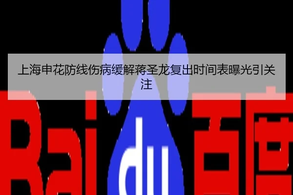 上海申花防线伤病缓解蒋圣龙复出时间表曝光引关注